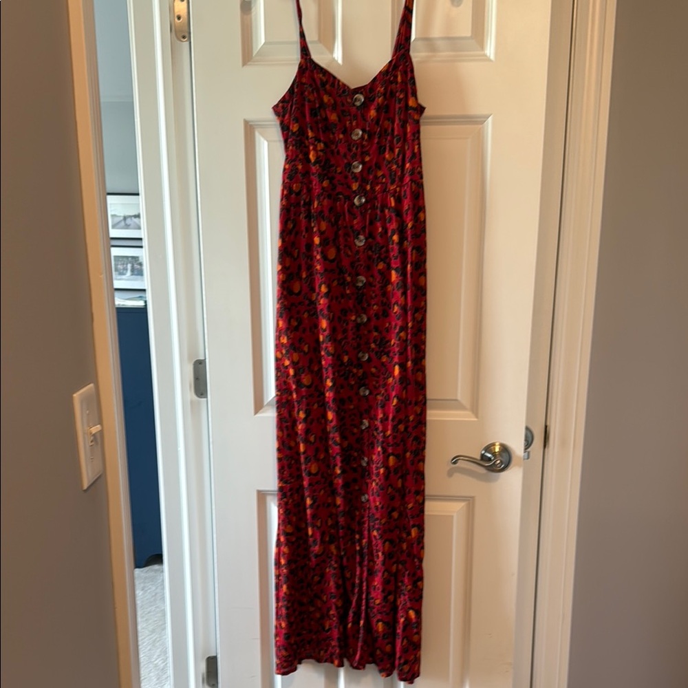 a'gaci Red Sequin Maxi Sundress Spaghetti Strap